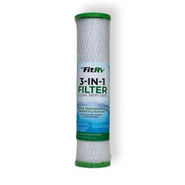 The Fit RV 3-in-1 RV Water Filter Replacement Cartridge | Activated Carbon | 0.2 Micron Filtration | Perfect for RV Use (USM-10-5289-ECO-CUSTOM, 2.3" x 9.7")