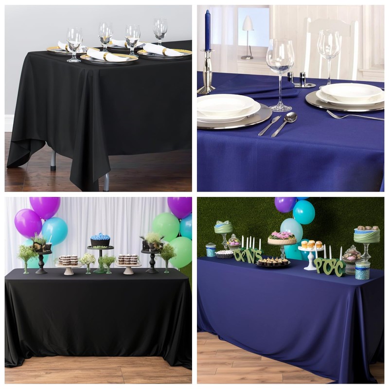 Zdada 54x54 Inch Navy Blue Square Tablecloth Polyester Fabric Table