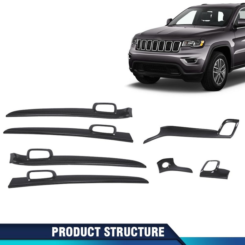 PIT66 Center Console Dashboard Panel Door Handle Trim Carbon Fiber