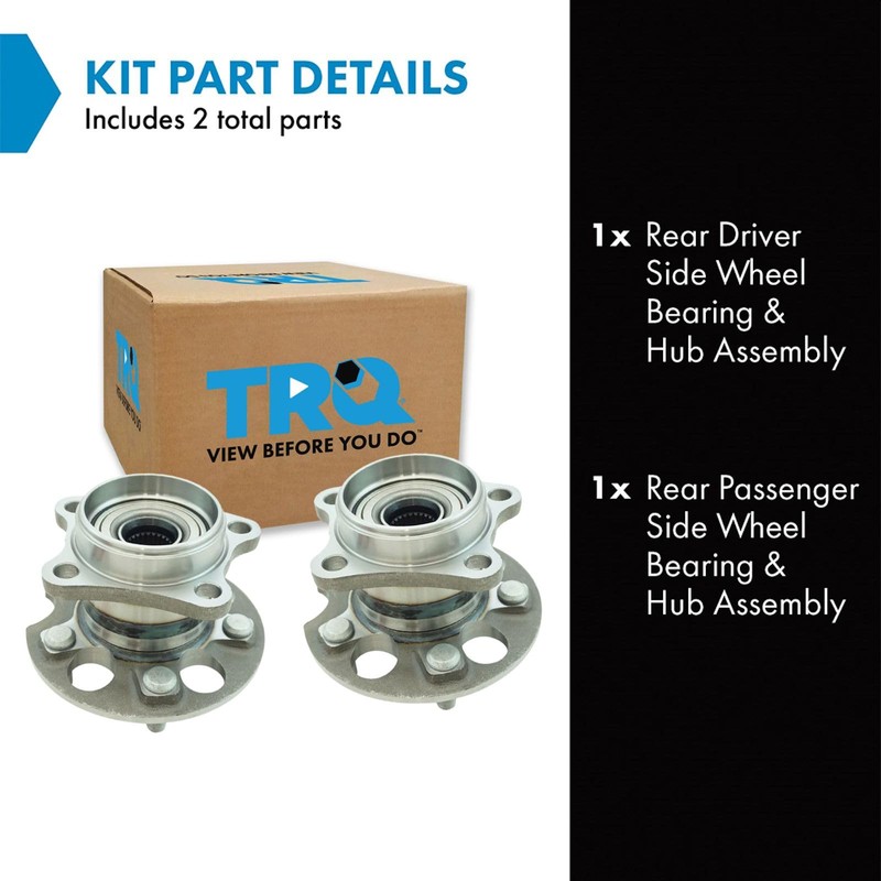 TRQ Rear Left and Right Wheel Bearing and Hub Assembly