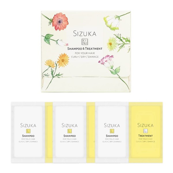 Azstyle SIZUKA KINU/Shizuka Kinu (3 x Shampoo 0.3 fl oz (10 ml) & 3 Treatment 0.4 oz (10 g) x 3 Travel Set