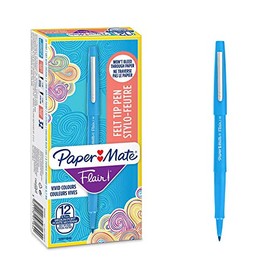 Paper Mate Flair Felt Tip Pens | Medium Point (0.7mm) | Sky Blue | 12 Count