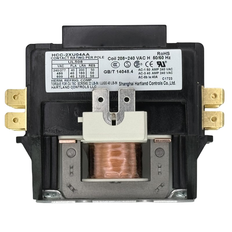 HCC-2XU04AA 208V-240V 40A DPST Contactor,50-60Hz Bipolar AC contactor
