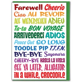 Brainbox Candy - Funny Bon Voyage See You Later Alligator Leaving Card - 'In A While Crocodile Design' - Perfect For Him Her Bestie Friend Mate Colleague