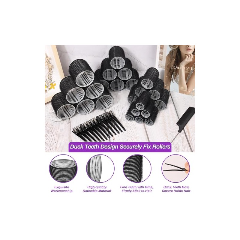 50 Pcs Rollers Hair Curlers Set with 24Pcs Self Grip
