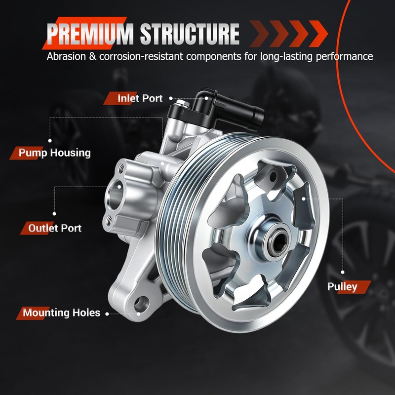 Power Steering Pump 21-5495 with Pulley Compatible with Honda Accord