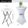 2 Pack White Cocktail Spandex Stretch Square Corners Tablecloth|32"x43" Cocktail