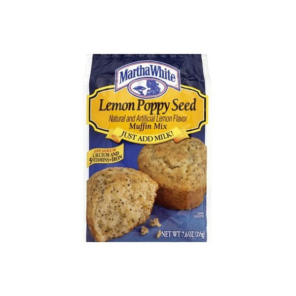 Martha White Muffin Mix Lemon Poppyseed 7.6 Oz. (Pack of 4)