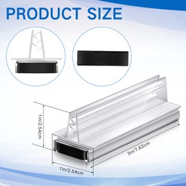 Thyle 24 Pack Magnetic Sign Holder Grip Holder, Powerful Magnet, 3" Length, 1" Width, 1" Total Height for Retail Wall Display Store Vendor Event Warehouse and Shop Supplies, Clear