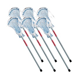 STX FiddleSTX Seven Player Game Set with Six Field Player Sticks One Goalie Stick Mini Goal and Balls