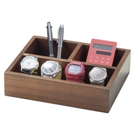 16-94DBR Cherry Wood Wood Dark Brown Small Storage Box Approx. 9.4 x 7.9 x 2.4 inches (24 x 20 x 6 cm)