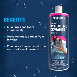 Spa Defoamer for Hot Tub & Hot Tub Foam Eliminator, Spa Anti Foam for Hot Tub Owners to Keep Spa Foam Down & get Foam Out, HotTub Foam Reducer & Spa Bubble Remover (1- Quart)