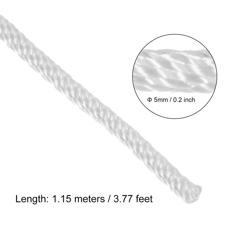 sourcing map Recoil Start Rope with Handle 5 mm Diameter
