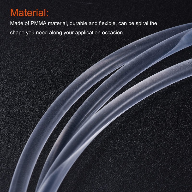 sourcing map PMMA Side Glow Fibre Optic Cable 4 mm