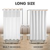 River Dream Long No Hook Slub Textured Shower Curtain with