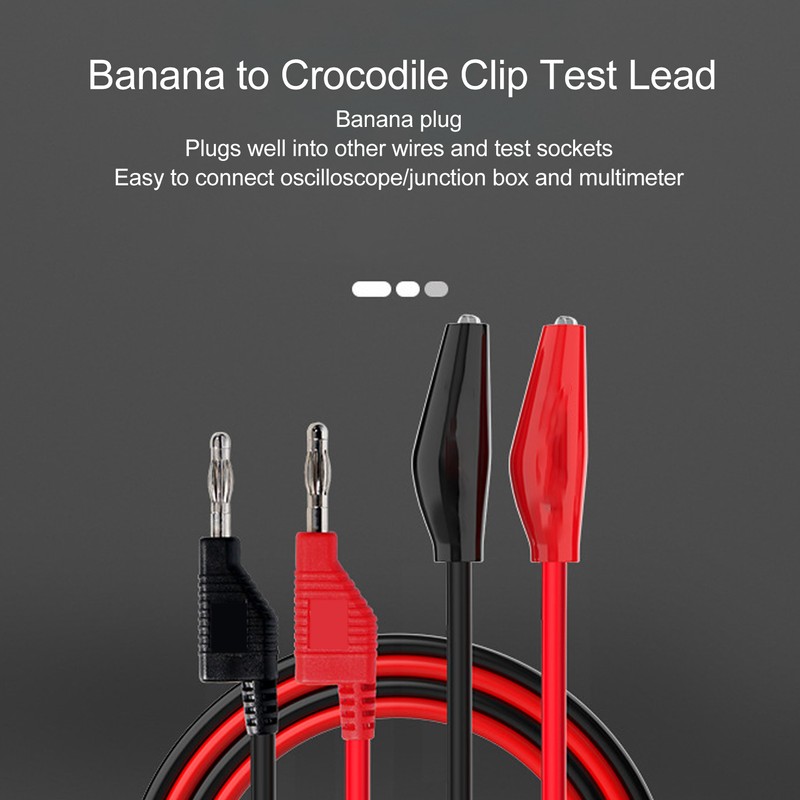 4mm Banana to Crocodile Clip Test Lead Stackable Soft Flexible