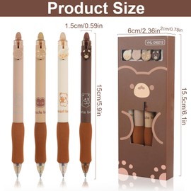 BELIHOME Pack of 4 Erasable Ballpoint Pens, 0.5 mm Erasable Rollerball Pen with Eraser, Rollerball Pen Erasable Pens Ballpoint Pen Erasable for School Office Supplies