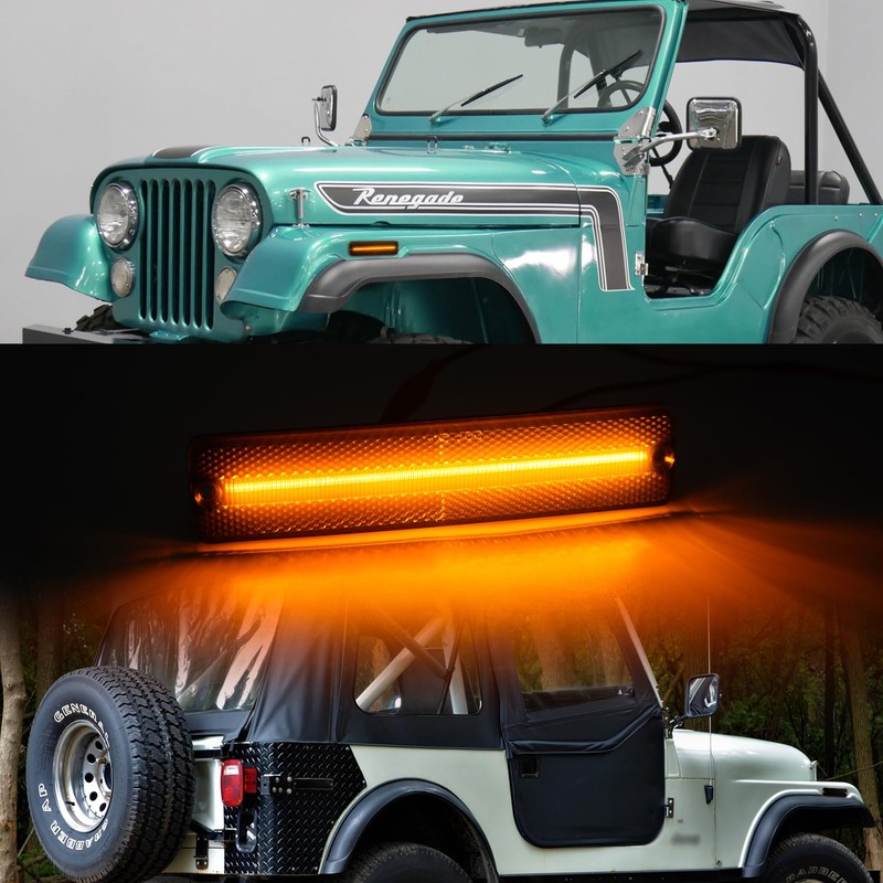 NSLUMO Amber Led Side Marker Lights Replacement for 1972-1986 J'eep
