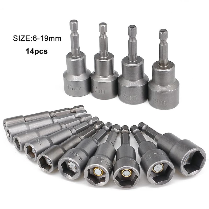 imatenn Magnetic Nut Setter Driver Drill Bit Set, 6-19mm Metric