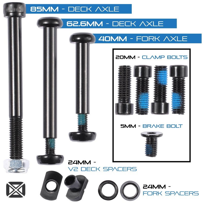 Envy Scooters Prodigy X Hardware Replacement Pack – 40mm, 62.6mm,