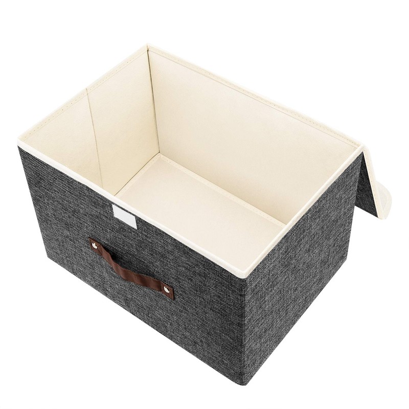 TYEERS 2x Foldable Storage Boxes with Lids, Storage for Clothes,