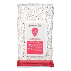 Summer's Eve Cleansing Cloths | Sheer Floral |32 Count | Pack of 4 | pH-Balanced, Dermatologist & Gynecologist Tested