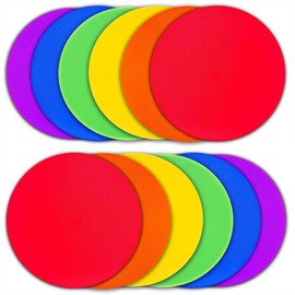 BEANPRECOY 12Pcs Rubber Agility Markers, Non-Slip TPE Training Cones for Soccer, Sports & Fitness, Flat Disc Markers for Field Drills for Exercise Drills, Sports, Speed Agility Training (Pack of 12)