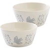 Mino Pottery PLANTAREE-LINTU- 130 Pack Bowls, White, Set of 2,