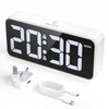 CHEREEKI Alarm Clock Bedside Mains Powered, Digital Clock with Large