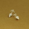 Sterling Silver Solid Punk Unisex Circular Cone Spike Stud Earrings