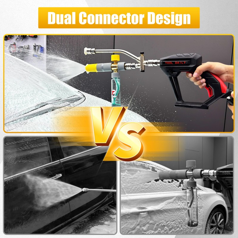 Tool Daily Foam Cannon Dual Connector, Mini Foam Cannon for
