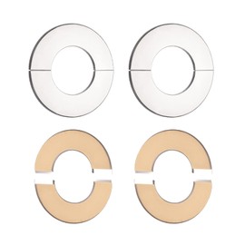 DTGN 140x5mm(DxT) Wall Split Flange - 4Pack - Good for Bathroom Kitchen 61mm Dia Pipe - Stainless Steel Round Escutcheon Plate - Silver Tone