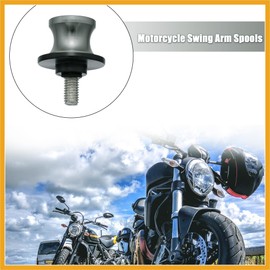 Partuto 2pcs 8mm Motorcycle Rear Stand Swing Arm Spool Sliders Titanium Tone Replacement