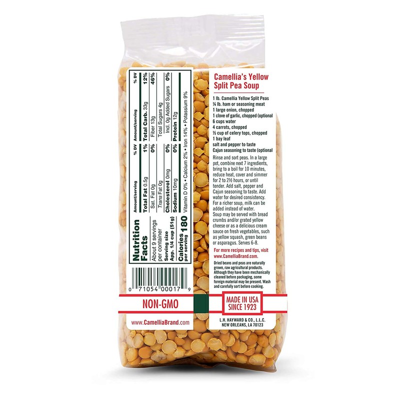 Camellia Brand Dry Yellow Split Peas, 1 Pound (Pack of