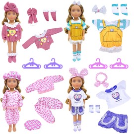Baby Doll Clothes Compatible with Baby New Born Clothes 12-14 Inch Doll, Doll Clothes for 30-35cm Outfits Sweet Baby Doll Outfits ，Four-piece set to fulfill your desires(Not Include Doll)