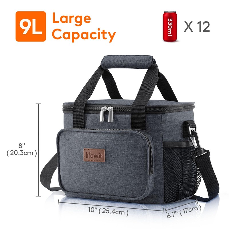 Lifewit Large Lunch Bag, 12 Cans (8.5 L) Insulated Lunch