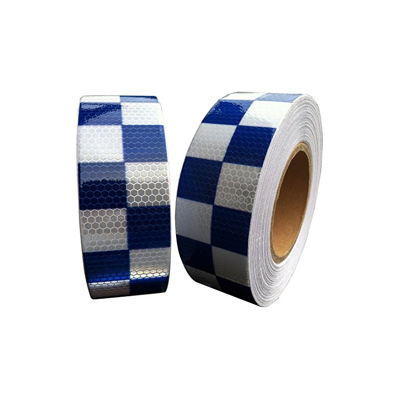 Direct Products Hi Viz Intensity Blue/White Chequer Reflective Tape 50mm