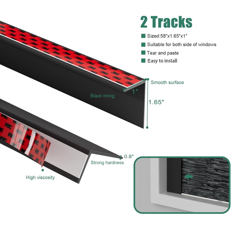 Bliwans Light Blocking Strips for Window Shades and Blinds, 100%