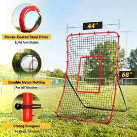 PLAYAPUT Baseball Rebounder & Pitchback Net, 5 Angle Adjustable