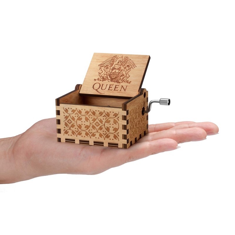 Huntmic Queen Wood Music Boxes, Antique Engraved Musical Boxes Case