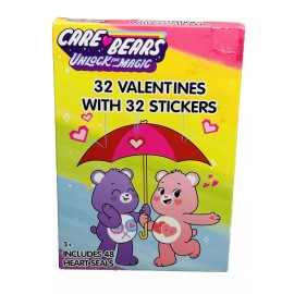 Paper Magic Group Valentines Day Exchange Cards Box of 32Care Bears Magic Board Valentines