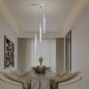Upfelw Modern Crystal Chandelier 3-Lights, Spiral LED Raindrop Kitchen Island