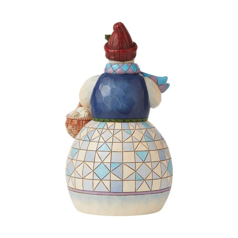 Enesco Jim Shore Heartwood Creek Snowman with Basket of Snowballs