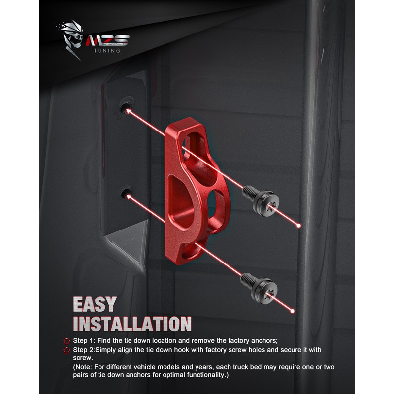 MZS Tie Down Hooks Truck Bed Anchors Inner Hook Compatible