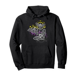 Nonbinary Flag Colours Occult Butterflies Pullover Hoodie, black