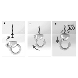 Hangman Products Indoor/Outdoor Elephant Hook Ceiling, White, 1 Hanger