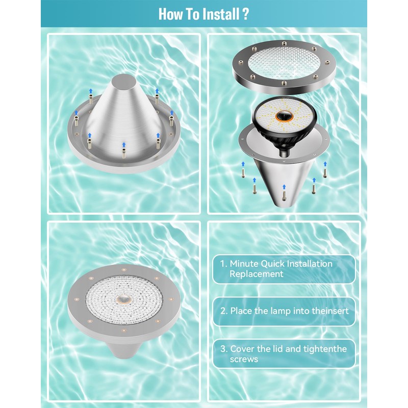Dimgogo Led Pool Lights for Inground Pool, 120V 70W RGB