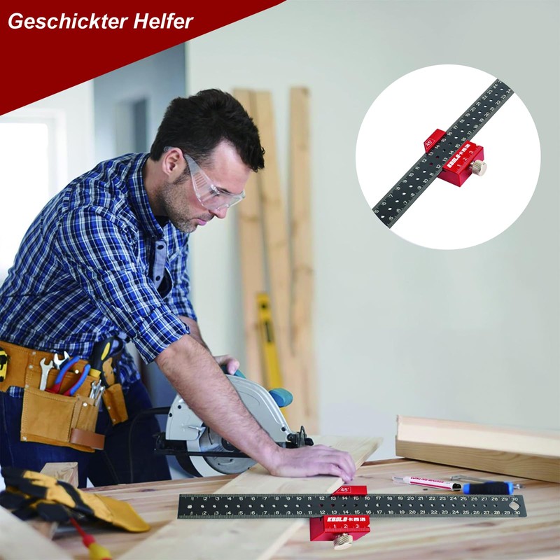 Marking Gauge, Combination Square Carpenter's Square 30 cm, Marking Ruler,