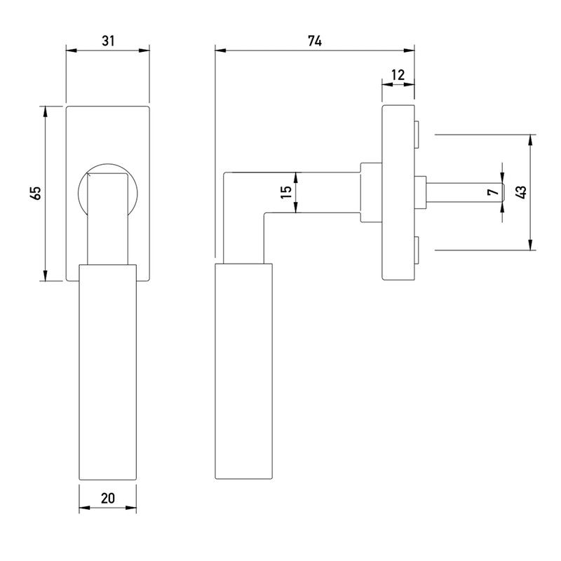 Beschläge Hamburg: Gro Prime DK 20-44ZAMAK MPN PVD Window Handles/Window