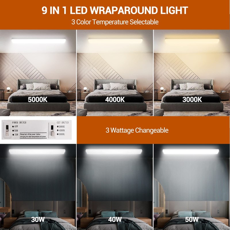 FaithSail Dimmable 4FT LED Wraparound, 4 Foot LED Light Fixture